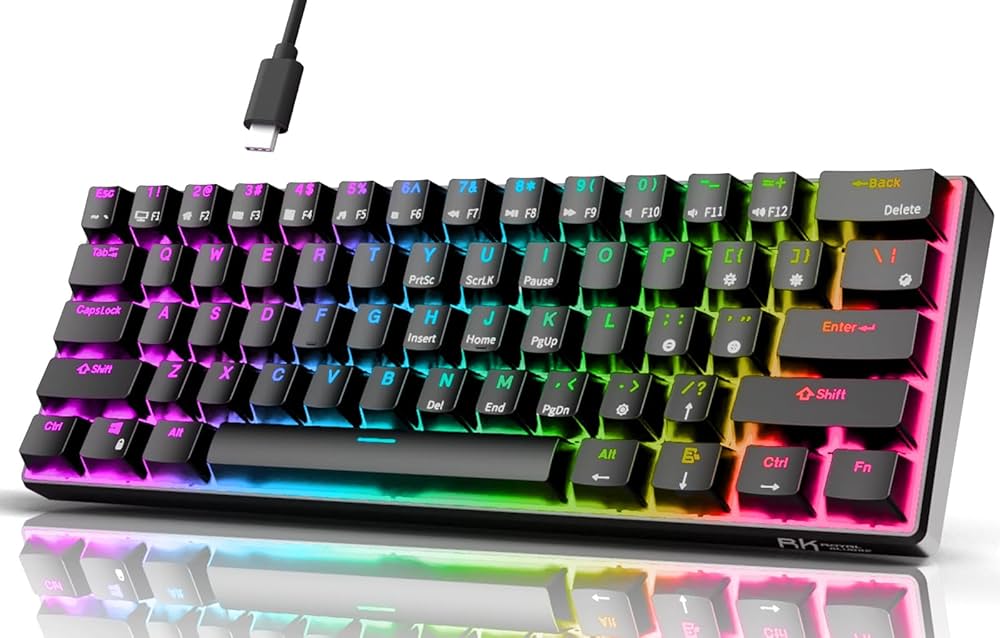 RK  KLUDGE RK61 メカニカル式 キーボード 青軸 Bluetooth ワイヤレス USB 有線/無線 Windows/Mac/IOS/Androidに対応 スマホ/タブレット/パ Amazon.co.jp: RK ROYAL KLUDGE RK61 メカニカルキーボード